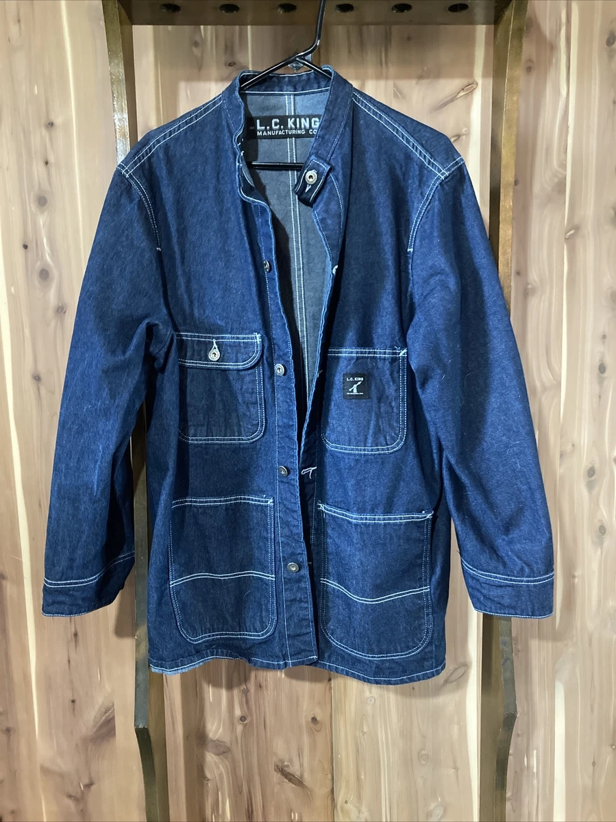 NWOT LC King Denim Shirt Jacket Chore Coat Medium Tall Banded