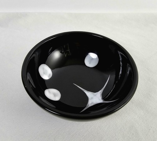Small MCM Atomic Black & White Bowl / Trinket Dish- Marked C.A. - Picture 4 of 6