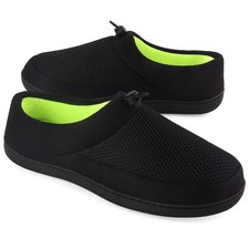 Mens Warm Memory Foam Mesh Slippers Comfortable Indoor Outdoor House Home Shoes