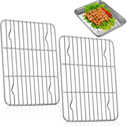 2Pcs Baking Rack Cooling Rack Stainless Steel Metal Roasting Cooking Rack qrZpn - Picture 10 of 12