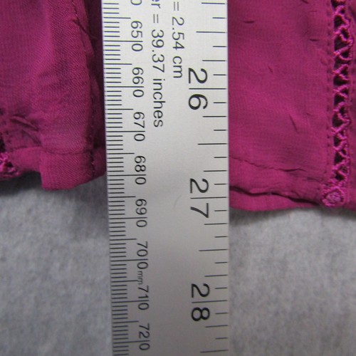 Maggie Barnes Top Blouse Women's 2X Pink 3/4 Sleeve Button Career Glam Flowy - Picture 7 of 8