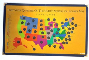 first state quarters of the united states collectors map First State Quarters Of The United States Collectors Map 17 X 28 first state quarters of the united states collectors map