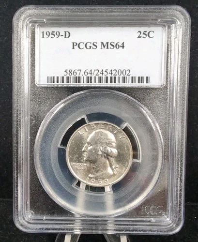 1959 D 25c Silver Washington Quarter PCGS MS 64 #6561