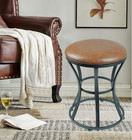 Vanity Stool Chair, Modern Dressing Stool for Makeup Vanity with Black Legs - Ba