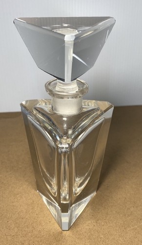 West Germany Heavy Cut Bleikristall Parfum Flakon Modernist Design 50er Chip - Bild 3 von 9