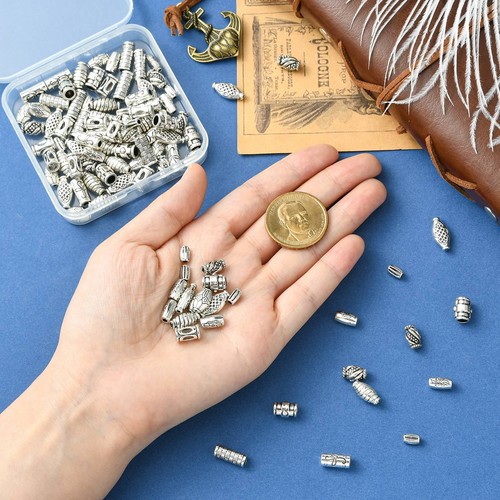 100x Tibetan Tube Column Bead Spacer Beads for Bracelets Necklace Jewelry Making - Picture 4 of 8