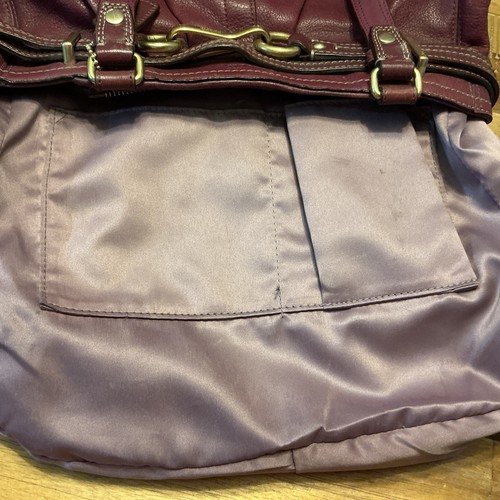 Sac à main COACH Hamptons Hobo fourre-tout galet grain cuir vin violet H1073-F12476 - Photo 15/16