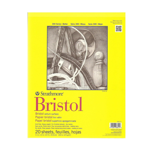 Strathmore 300 Series Bristol Paper Pad, Vellum, Tape Bound, 11X14 Inches, 20... - Picture 12 of 12