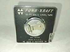 Powr-Kraft 50' Steel Tape Measure 84-4058 VGC USA Nice Collectible 