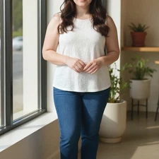 Talbots Romantic Textured Blouse Minimalist Neutral 'Clean Girl' Size 10