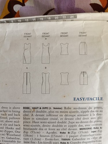 VINTAGE VOGUE 2114 Designer Calvin Klein Classic Day Dress Top Skirt 8-12 UNCUT - Picture 3 of 3