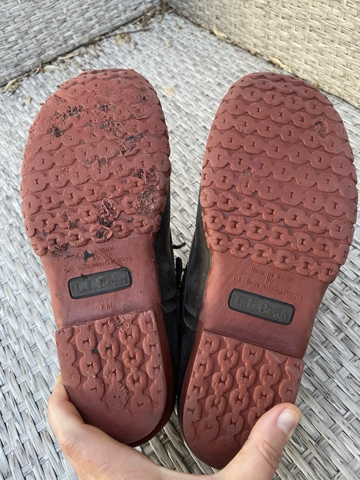 Bota LL Bean 8" de cuero de bisonte con cordones Bean Duck suela roja ladrillo talla 8 para hombre Foto 4 de 4