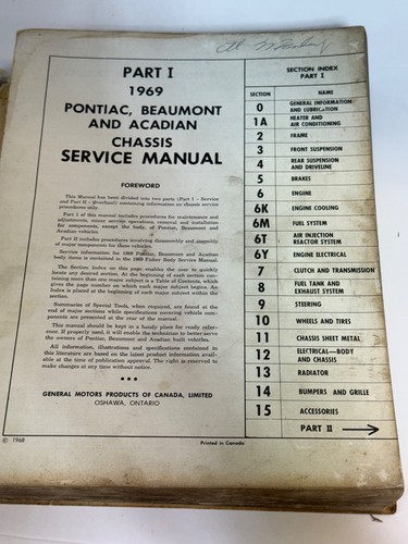 1969 PONTIAC ACADIAN BEAUMONT Chassis Service/Shop Manual - Bild 7 von 9