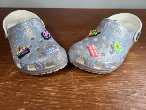 Crocs Clog Slippers (207551) Classic Glitter Clogs Womens Size 5 Mens Size 3 - Picture 6 of 10