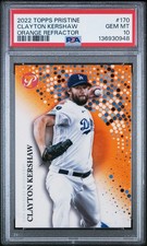 2022 Topps Pristine Clayton Kershaw Orange Refractor /25 PSA 10