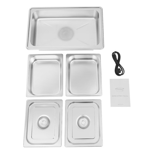 Silber Elektrisches Chafing Dish Buffet-Set 13,5L Buffet-Server aus Edelstahl DE - Foto 26 di 28