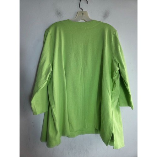 NWOT Quacker Factory Green w/ Gold Black Metallic Studs Top Cardigan Set size XL - Picture 2 of 9