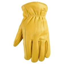 Wells Lamont 1108L-NEW Outdoor Yellow Cowhide Leather Men's Work Gloves Large