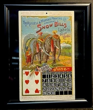 1891 Historical Russell & Morgan Printing Co. U.S. Playing Cards Calendar Sheet