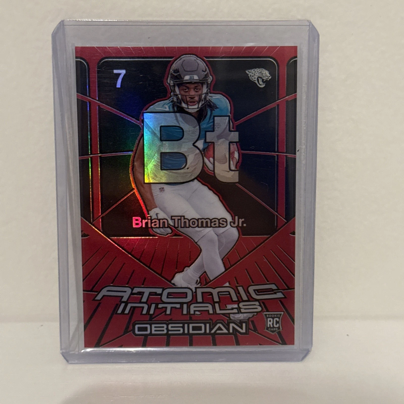 Brian Thomas Panini Obsidian Atomic Initials #20 Red