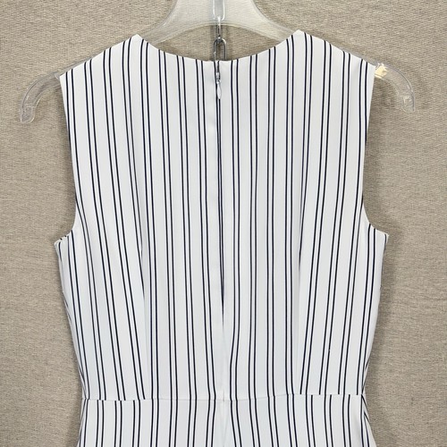 Hobbs Belle Midi Dress UK 8 Fit Flare Striped white Blue strappy summer £149 New - Picture 10 of 14