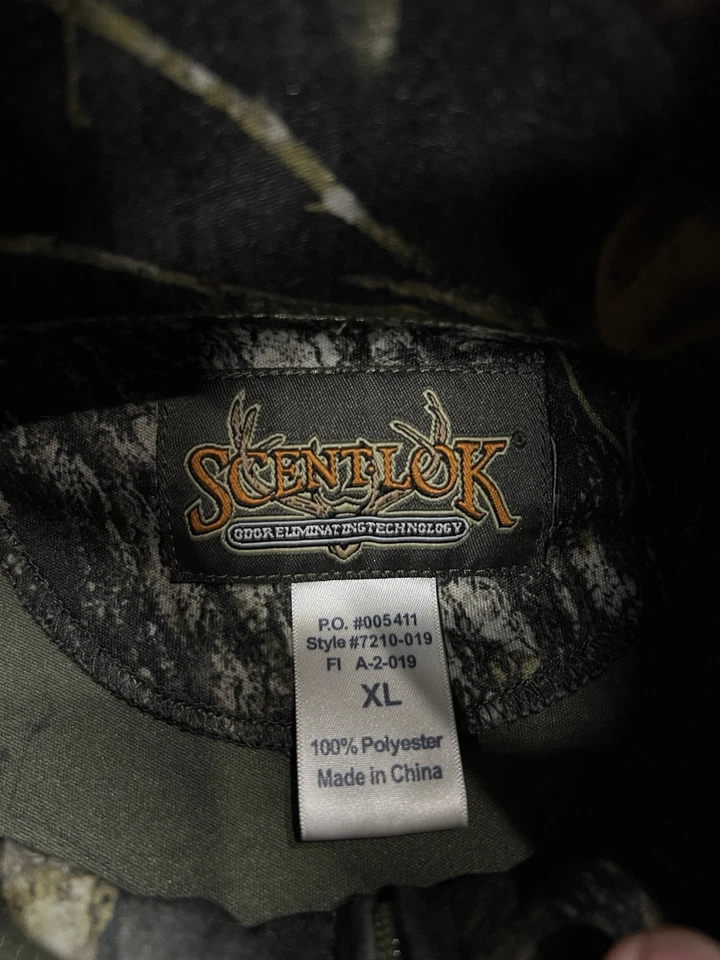 Jaqueta Scent Lok Masculina XL Marrom Zíper Completo Carvalho Musgoso Camuflagem Zíper Bolsos Caça - Imagem 3 de 4