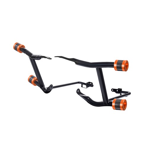 Protectores de alforjas ProTek de rendimiento trasero barra de choque naranja con carbono para Harley - Imagen 5 de 7