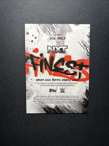 2025 Topps WWE Finest #FA-RCA Sol Ruca On Card Auto SP - Picture 2 of 2