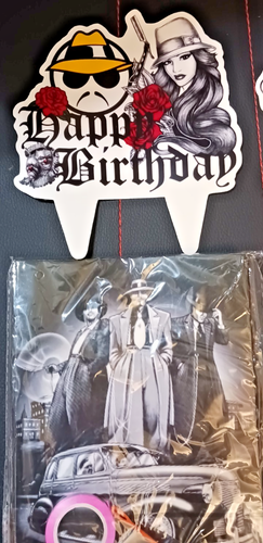 Chicano Homie Lowrider Geburtstagsbanner, Tortenaufleger & Cupcake-Picks - Party Set - Bild 3 von 5