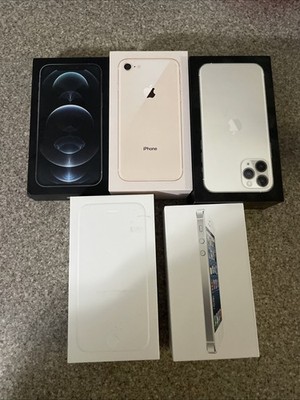 Lot of 5 iPhone Empty Boxes Some Package Insets and 2 with Ear Buds No iPhone