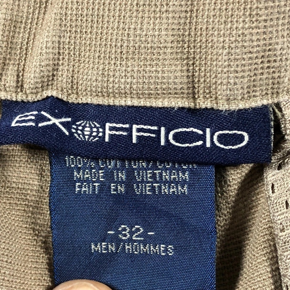 Calça cargo ExOfficio masculina 32 lona algodão bronzeado bolsos casuais para caminhada ao ar livre - Imagem 2 de 4