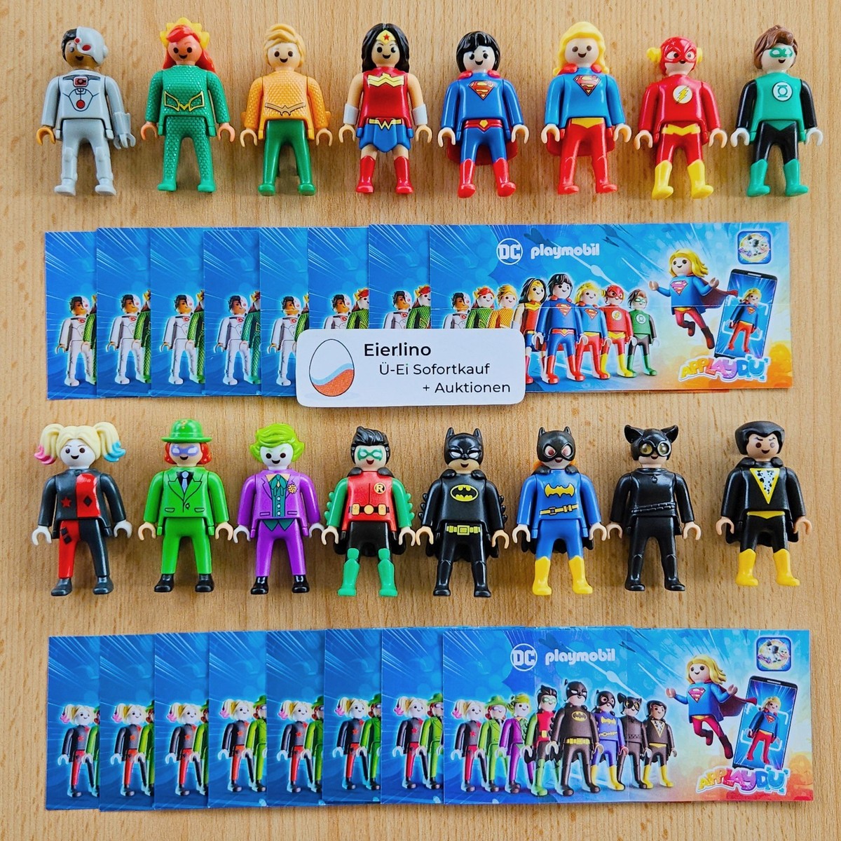 NEW- Playmobil DC COMIC Heroes complete set of 16 figures EXCLUSIVE  KINDER SET