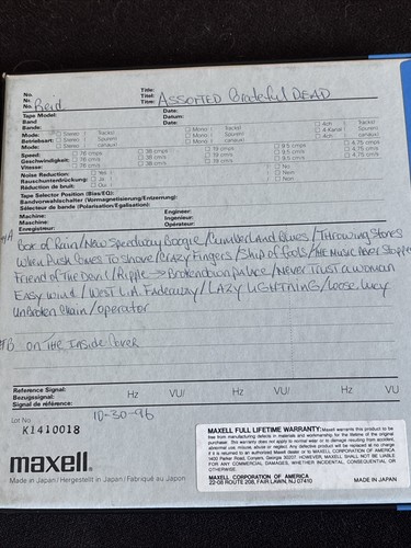 Grateful Dead Live Concert On  Reel to Reel Tape 7” Oakland 12/79  + Bonus Tape - Picture 8 of 15