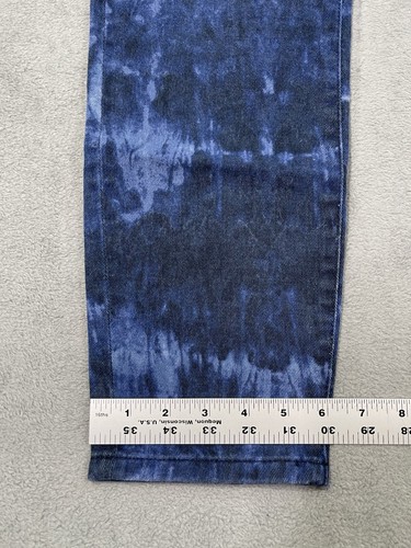 Lauren Ralph Lauren Jeans Womens 8 Blue Denim Tie Dye Mid Rise Skinny Regular - Picture 6 of 11