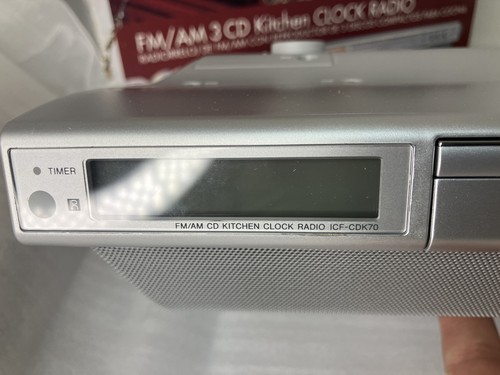 Sony Under Cabinet Kitchen FM/AM Stereo 3 Disc CD Clock Radio ICF-CDK70~ New~NOB - Picture 15 of 24