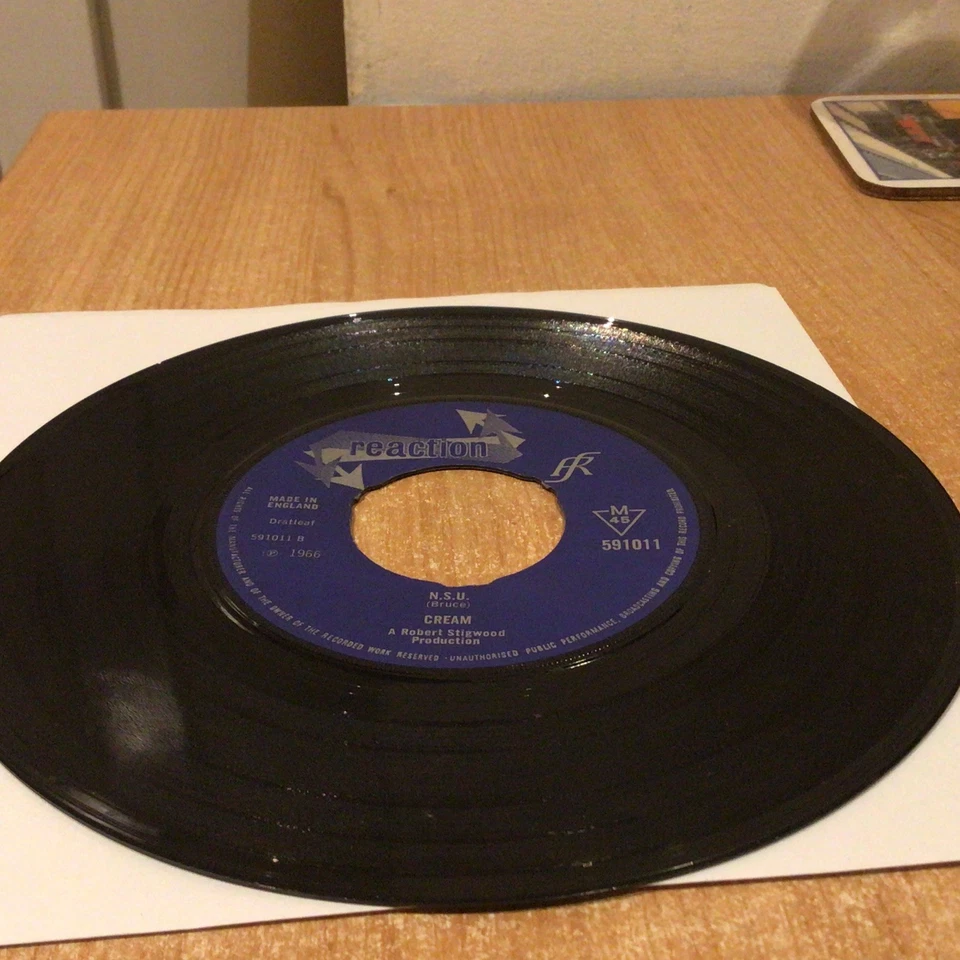 Cream '- I Feel Free/ N.S.U -  (591011) 1966 Vinyl 7” single Reaction  - Image 2 of 3