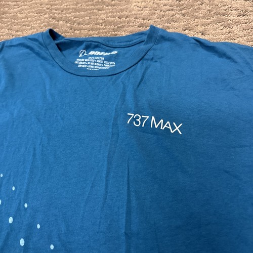 Boeing Blue Logo t-Shirt XL Exclusive Rare Aviation tee 737 Max - Picture 2 of 7