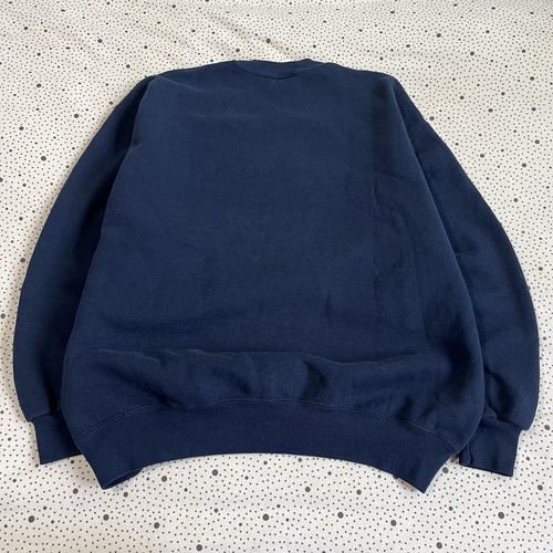 Vintage 1990s Russell Athletic Sweatshirt Men's XL Blank Navy Blue Made in USA - Picture 4 of 6
