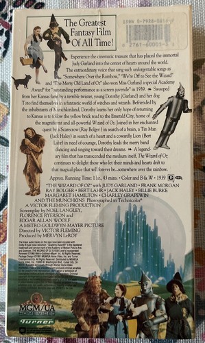 The Wizard of Oz (VHS) MGM/UA Home Video New Sealed Judy Garland - Bild 3 von 5