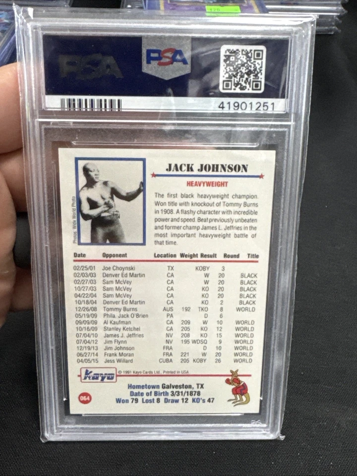 1991 Kayo Jack Johnson #64 PSA 8 All Time Great - Image 2 of 2