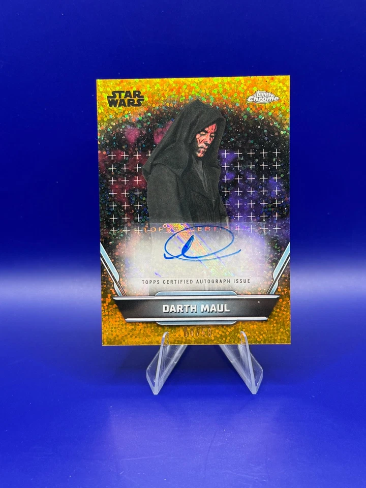2024 TOPPS STAR WARS HIPERESPACIO DARTH MAUL ORO REFRACTOR DE POLVO GALÁCTICO AUTOMÁTICO/50 Foto 4 de 4