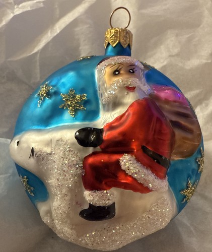 Christopher Radko Polar Express 1995 Ornamento Santa en Oso Polar Usado en Excelente Condición - Imagen 3 de 6