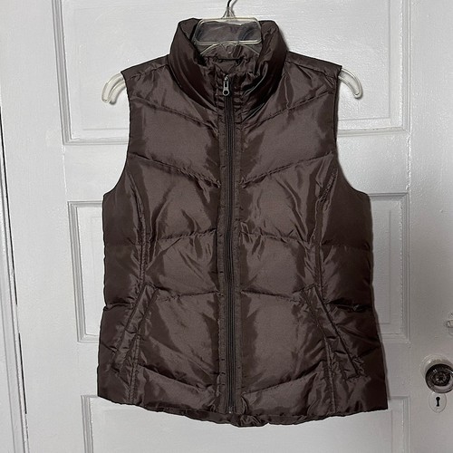 Land’s End Daunen gefütterte Weste braun klein durchgehender Reißverschluss Taschen Outdoor Gorpcore neu ohne Etikett - Bild 15 von 15