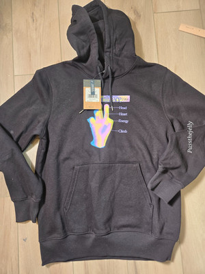 North Face Hoodie Mens Medium Black Graphic Pullover Sweatshirt Outdoor Street