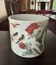 Large Antique  Chinese Porcelain Brush Pot