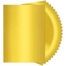 25 Sheets Golden Mirror Cardstock Paper - 250gsm/92Ib Metallic Reflective Pap...