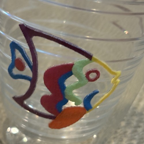 Set Of 4 Tervis Tumblers 12 Oz Fish Embroidered Beach House Tropical Vacation - Picture 2 of 5