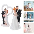 2 Pcs European Style Resin Bride Groom Figurines Wedding Cake Topper Decor