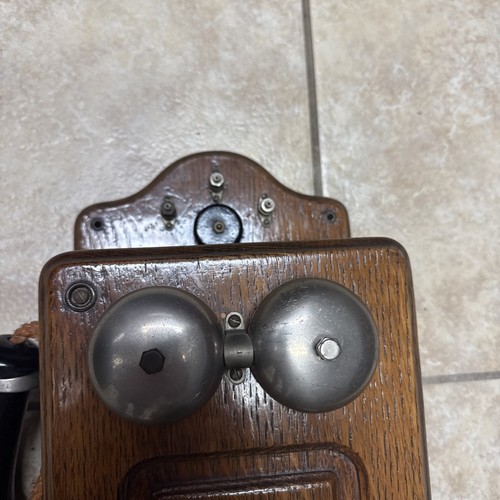 Vintage Antik 1900’s KELLOGG OAK WANDKURBEL TELEFON • FUNKTIONIERT NICHT - Bild 5 von 7