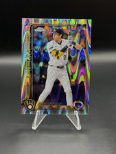 Christian Yelich 2025 Topps Chrome Ray Wave #89 Milwaukee Brewers